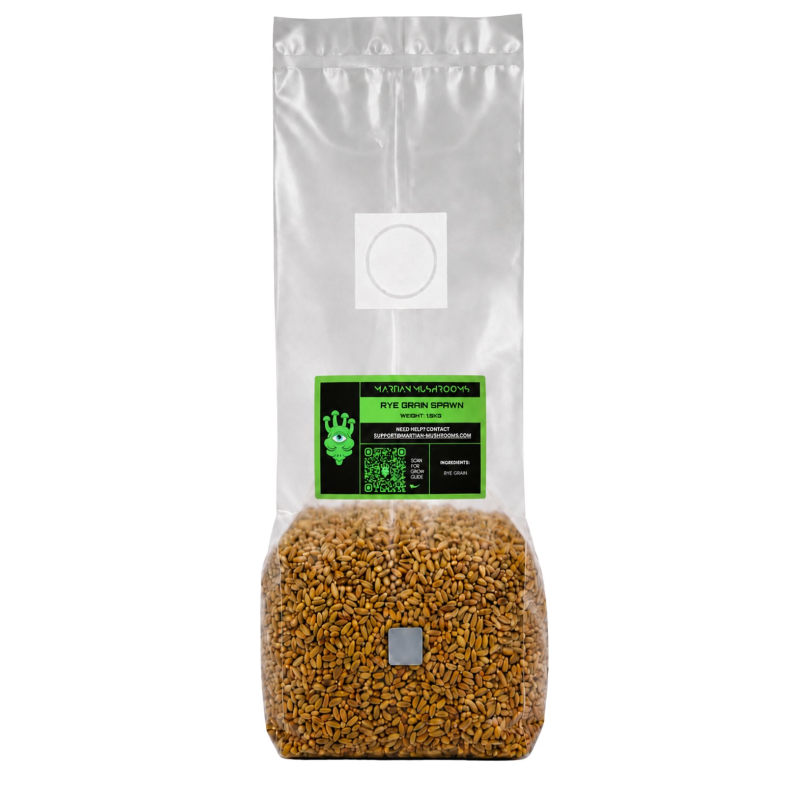 Sterilised Rye Grain Spawn Bag 1.5kg